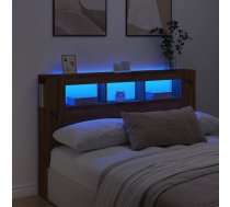Gultas Galvgalis Ar Led, Koka Krāsa, 160X18,5X103,5 Cm, Koks Vidaxl 8721158446763