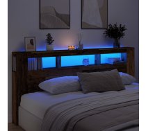 Gultas Galvgalis Ar Led, Veca Koka, 220X18,5X103,5 Cm, Koks Vidaxl 8721158446817