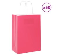 Papīra Maisiņi 50 Gab. Ar Rokturiem, Rozā, 15X8X21 Cm Vidaxl 8721158515995