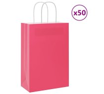 Papīra Maisiņi 50 Gab. Ar Rokturiem, Rozā, 21X11X31 Cm Vidaxl 8721158516022