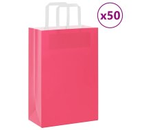Papīra Maisiņi 50 Gab. Ar Rokturiem, Rozā, 21X11X31 Cm Vidaxl 8721158518262