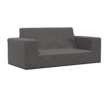 Divvietīgs Bērnu Dīvāns, Antracītpelēks, Mīksts Plīšs Vidaxl 8721158683069
