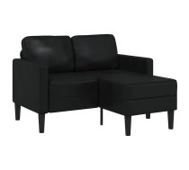 Divvietīgs Dīvāns Ar Šezlongu, L-Veida, Melns, 125 Cm, Mākslīgā Āda Vidaxl 8721158714268