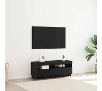 Tv Galds Ar Led Gaismām Melnā Ozola Krāsā 100X35X40 Cm Inženierijas Kokā Vidaxl 8721158769664