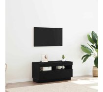 Tv Galds Ar Led Gaismām, Melns Ozols, 80X35X40 Cm, Inženierijas Koks Vidaxl 8721158769671