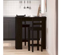 Bāra Galds Ar Plauktu - Melns Ozols, 102X50X103.5 Cm, Izgatavots No Inženierijas Koka Vidaxl 8721158771049