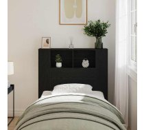 Gultas Galvasrāmis Skapī Melns Ozola 100X19X104.5 Cm No Inženierijas Koka Vidaxl 8721158771544