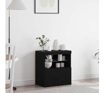 Sānu Galds Ar Led Apgaismojumu Melnā Ozola Krāsā 60X37X67 Cm Vidaxl 8721158773951