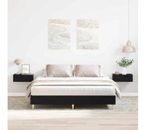 Gultas Rāmis Melns Ozols 140X200 Cm Inženierēta Koka Vidaxl 8721158783004