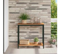 Āra Galds Dabisks Un Melns 35X80X75 Cm Izturīgs Koks Un Tērauds Vidaxl 8721158784384