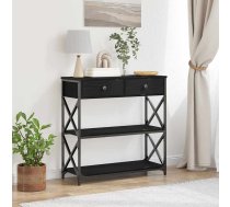 Konsoles Galds Melnā Ozola Krāsā 75X28X75 Cm Inženierizstrādājumi Un Tērauds Vidaxl 8721158793980