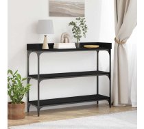 Konsoles Galds Melns Ozols 100X30X80 Cm Inženierijas Koks Un Tērauds Vidaxl 8721158794239