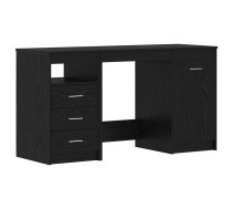 Galds Ar Plauktu Melns Ozols 140 X 50 X 76 Cm Inženierijas Koks Vidaxl 8721158839688