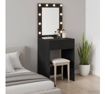 Kosmētikas Galds Ar Led Gaismām Melns Ozols 50X41X135 Cm Vidaxl 8721158850669