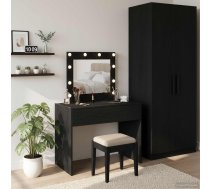 Sienas Piestiprināms Grima Galds Ar Led Apgaismojumu, Melnā Ozola Krāsā Vidaxl 8721158852557
