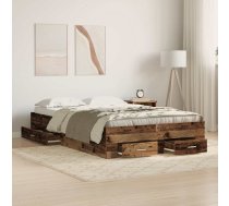 Gultas Rāmjis Ar Atvilktnēm Vecā Kokā 120X190 Cm Inženierijas Koks Vidaxl 8721158861412