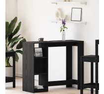Bāra Galds Ar Plauktu Melnā Ozola Krāsā 102,5X46X103,5 Cm No Inženiermateriāliem Vidaxl 8721158890207