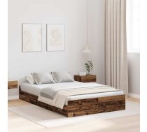 Uzglabāšanas Gultas Rāmis Vecā Koka 120X190 Cm Inženierijas Koks Vidaxl 8721158895110