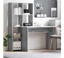 Galds Ar Plauktu Ar Uzglabāšanu Pelēka Sonomas Ozola 138.5 X 55 X 143 Cm Vidaxl 8721158934291