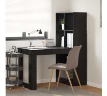 Galds Ar Plauktu Ar Uzglabāšanu Melns Ozols 122 X 67 X 145 Cm Vidaxl 8721158934338