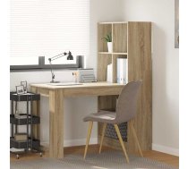 Galds Ar Plauktu Ar Uzglabāšanu Sonomas Ozola 122 X 67 X 145 Cm Vidaxl 8721158934345