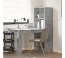 Galds Ar Plauktu Ar Uzglabāšanu Betona Pelēks 122 X 67 X 145 Cm Vidaxl 8721158934352