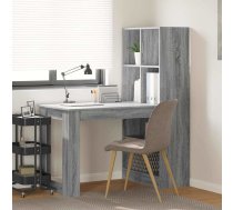 Galds Ar Plauktu Ar Uzglabāšanu Pelēks Sonoma 122 X 67 X 145 Cm Vidaxl 8721158934376