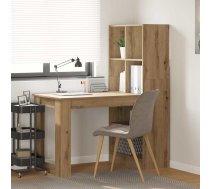Galds Ar Plauktu Ar Uzglabāšanu Amatnieku Ozola 122 X 67 X 145 Cm Vidaxl 8721158934390