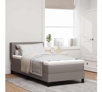 Kastveida Gulta Ar Matraci Pelēkbrūnā 90X200 Cm Audumā Vidaxl 8721288300713