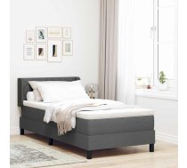 Kastveida Gulta Ar Matraci Tumši Pelēks 90X200 Cm Audums Vidaxl 8721288301949