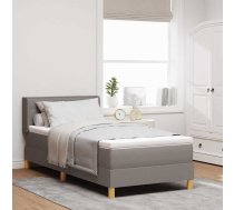 Kastīte Matrača Gulta Ar Matraci Pelēkbrūnā Krāsā 90X200 Cm Audums Vidaxl 8721288302601