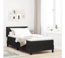 Gultas Atbalsts Ar Matraci Melnā Krāsā 90X200 Cm Samts Vidaxl 8721288304995