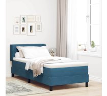 Gultas Rāmja Gulta Ar Matraci Tumši Zila 90X200 Cm Samts Vidaxl 8721288305015