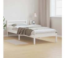 Gultas Rāmis Ar Galvgaļu Baltā 80X220 Cm Cietā Koka Priede Vidaxl 8721288581549
