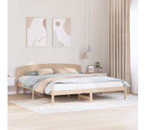 Gultas Rāmis Ar Galvas Daļu 200X200 Cm Cietā Koka Priede Vidaxl 8721288633347
