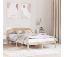 Gultas Rāmis Ar Atzveltni 120X200 Cm No Cieta Priedes Koka Vidaxl 8721288633491