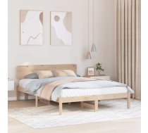 Gultas Rāmis Ar Galvgalis 160X200 Cm Cieta Priedes Koka Vidaxl 8721288633828