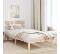Gultas Rāmis Ar Galvgali 80X200 Cm Cietā Koka Priede Vidaxl 8721288634184