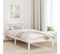 Gultas Rāmjis Ar Galvgalis Balts 80X200 Cm Solidā Koka Priedes Vidaxl 8721288634191