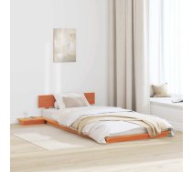 Grīdas Gultas Rāmis Ar Naktsgaldiņiem Vaska Brūnā 90X190Cm Cieta Koka Vidaxl 8721288635402