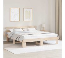Gultas Rāmis Ar Galvgalis 180X200 Cm Cietā Koka Priedes Vidaxl 8721288635471
