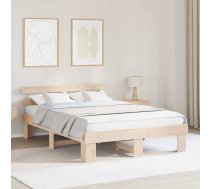 Gultas Rāmis Ar Galvgali 160X200 Cm Cietā Koka Priede Vidaxl 8721288635501