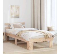 Gultas Rāmis Ar Galvgali 90X190 Cm Cieta Koka Priežu Vidaxl 8721288635808