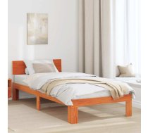 Gultas Rāmis Ar Galvgali Vaska Brūnā Krāsā 80X200 Cm Cietā Priedes Kokā Vidaxl 8721288637475