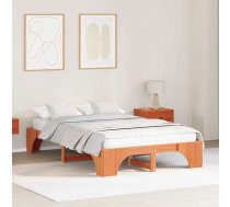 Koka Gultas Rāmis Vaskots Brūns Cietais Koks 140 X 190 Cm Vidaxl 8721288638168