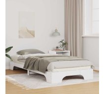 Grīdas Gultas Rāmis Ar Uzglabāšanu Balts 90 X 220 Cm Koka Vidaxl 8721288717825