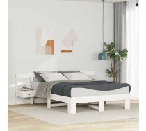 Gultas Rāmis Ar Atvilktni Balts 150 X 200 Cm Koka Vidaxl 8721288738905