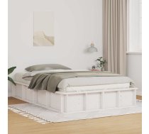 Gultas Rāmis Ar Uzglabāšanu Balts 140 X 190 Cm Koka Vidaxl 8721288739261