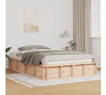 Gultas Rāmis Ar Uzglabāšanu Brūna 120 X 190 Cm Koka Vidaxl 8721288739315