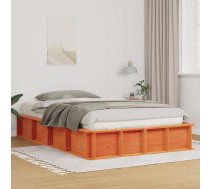 Gultas Rāmis Ar Uzglabāšanu Vaska Brūna 120 X 190 Cm Koka Vidaxl 8721288739339